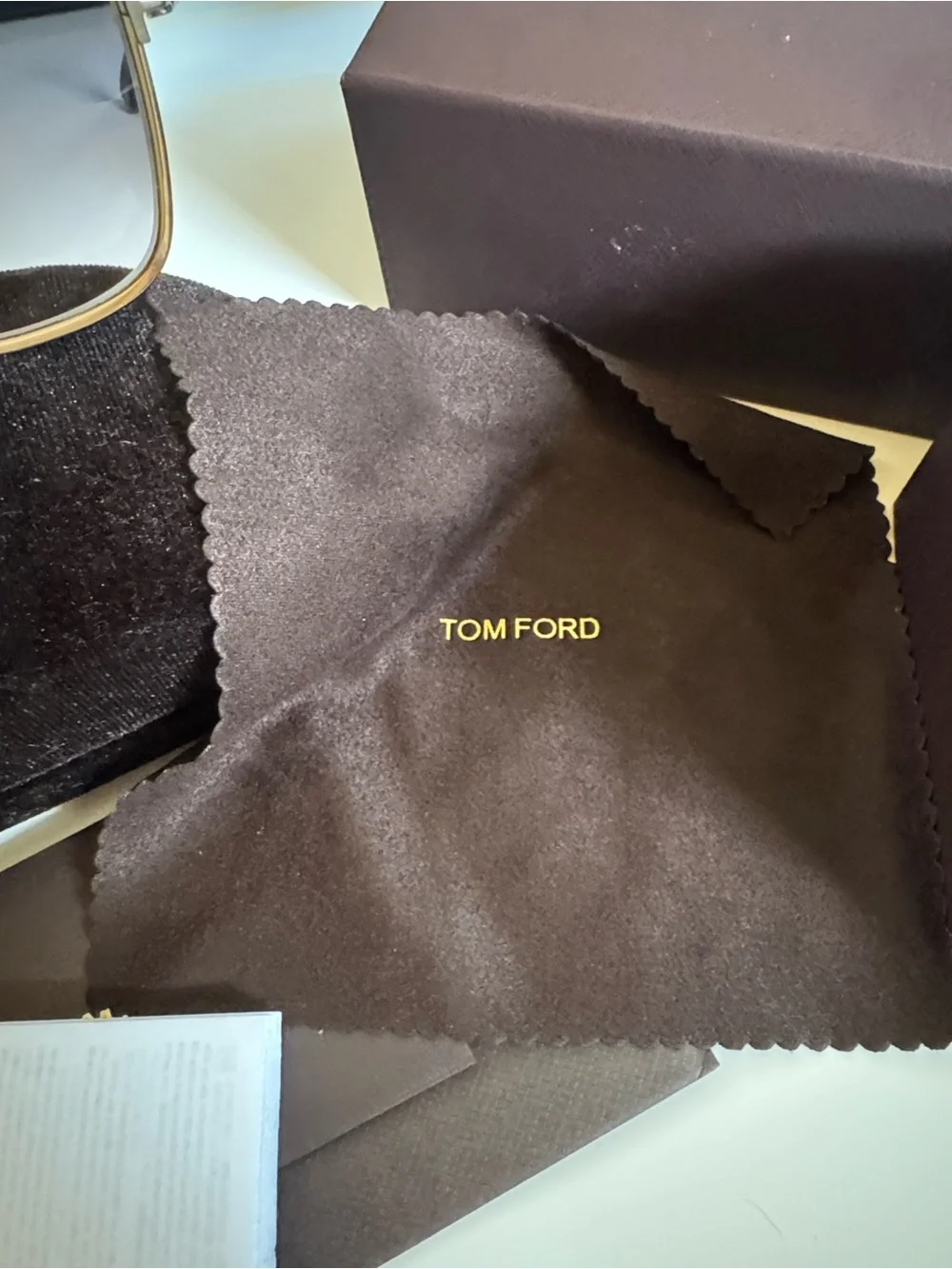 Tom Ford Gold and Brown Oversized Square Sunglasses